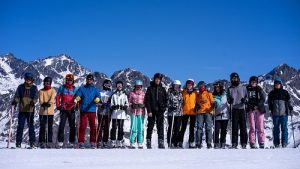 Lyžařské družstvo v Alpách 2022.
